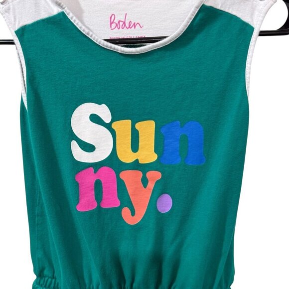 Girls Mini Boden Sleeveless Green "Sunny" Romper With Button  Pockets 11-12 year - Picture 2 of 5